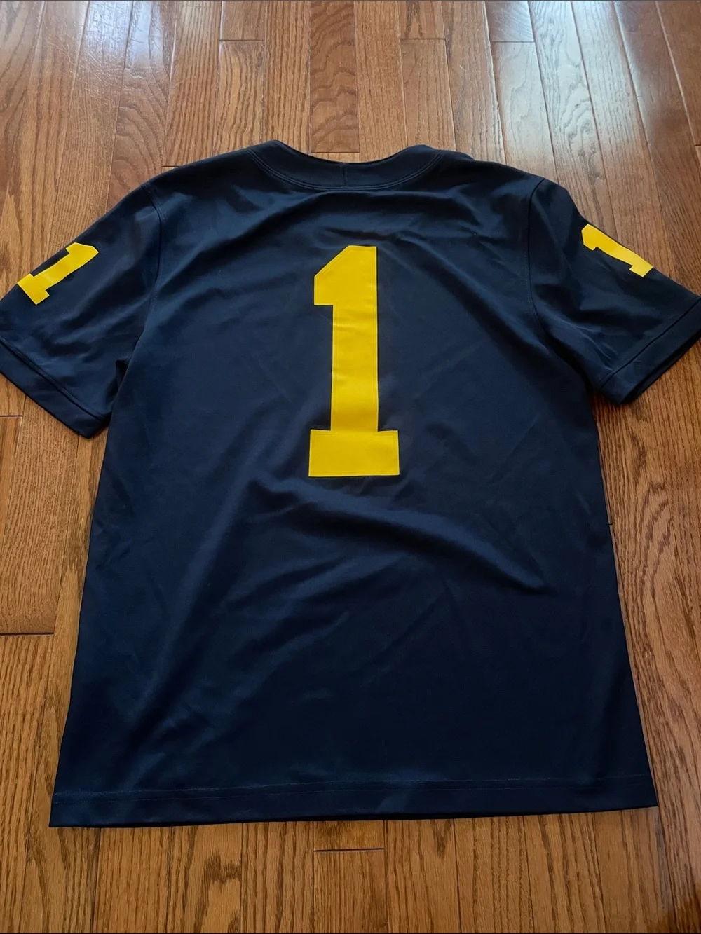 Jordan Michigan Wolverines Navy Blue Dri Fit Number 1 Jersey Sz S